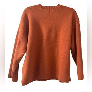 ALL FENIX 100% Cotton Terracotta Clay Rust Crewneck Sweater- Women's Small